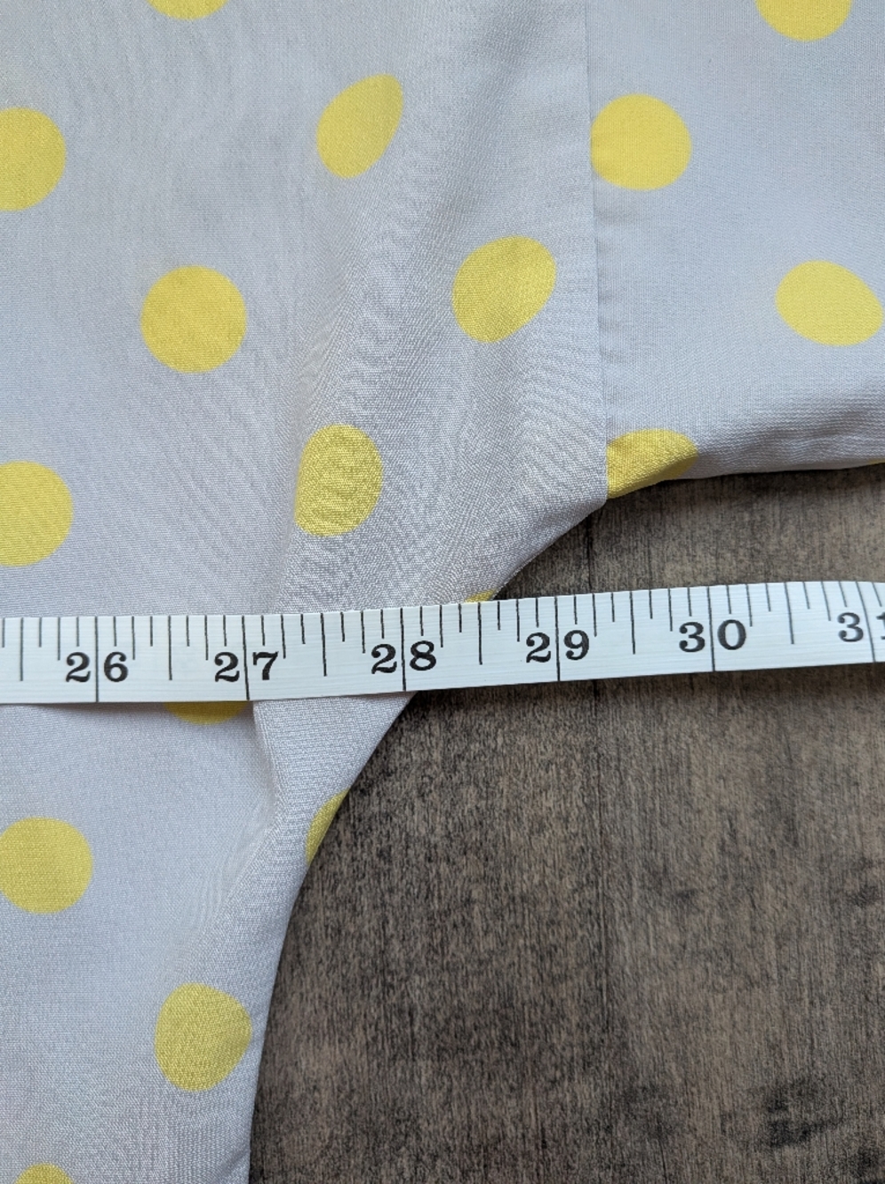 Poema Polka Dot Tunic Gray Yellow Scoop Neck Tie Waist Oversized - Picture 9 of 11